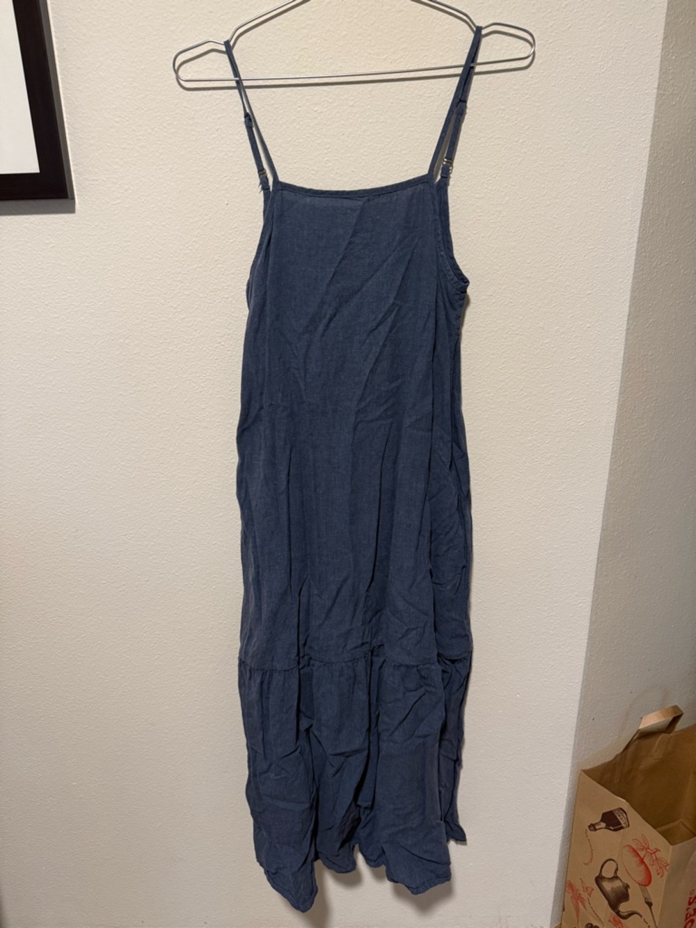 Patagonia Blue Midi Sundress with Adjustable Straps